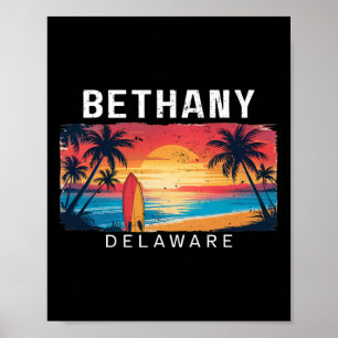 Bethany Beach Delaware Männer Frauen Surfen Poster