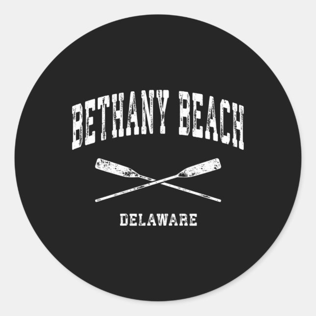 Bethany Beach Delaware Nautical Crossed Oars Runder Aufkleber (Vorderseite)
