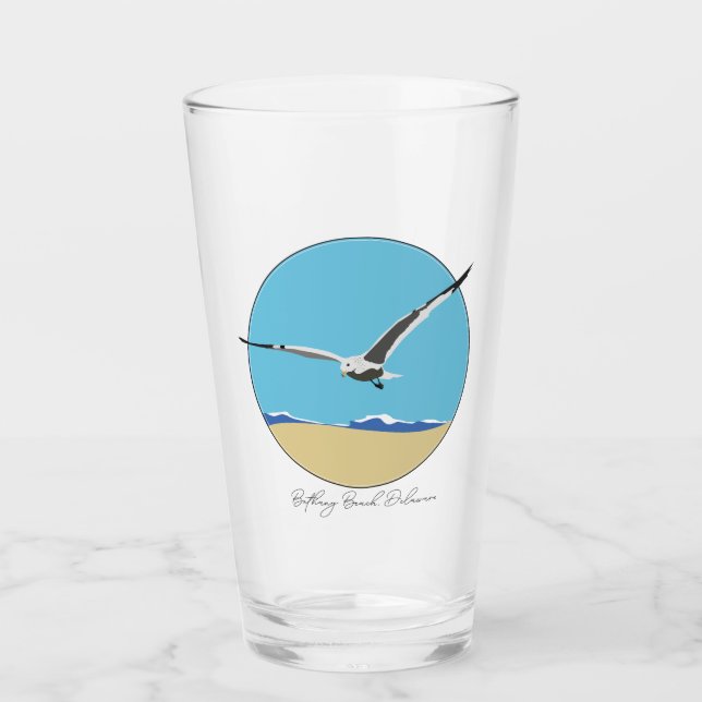 Bethany Beach, Delaware Sea Gull Flug over Beach Glas (Vorderseite)