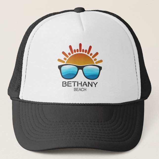 Bethany Beach Delaware Sonnenbrille Truckerkappe (Vorderseite)