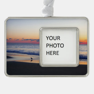 Bethany Beach Sunrise I Rahmen-Ornament Silber