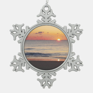 Bethany Beach Sunrise II Schneeflocken Zinn-Ornament