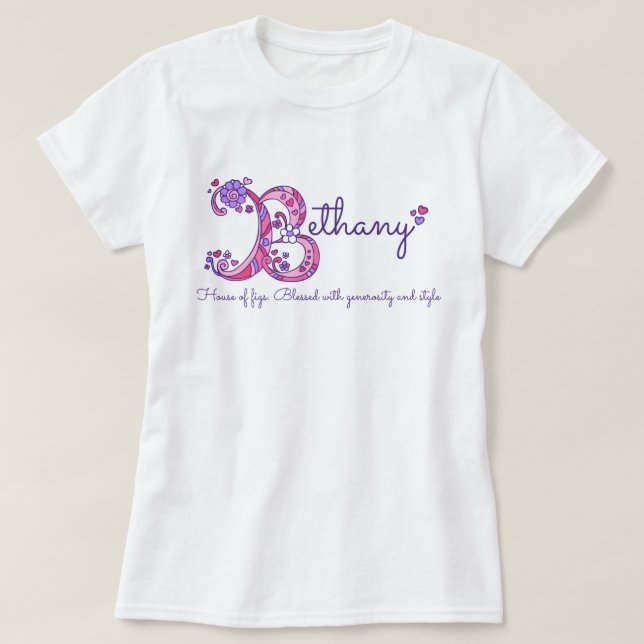 Bethany girls B-Name bedeutet monogramm-Shirt T-Shirt (Design vorne)