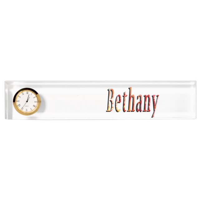Bethany Girls Name Logo Namensplakette (Vorderseite)