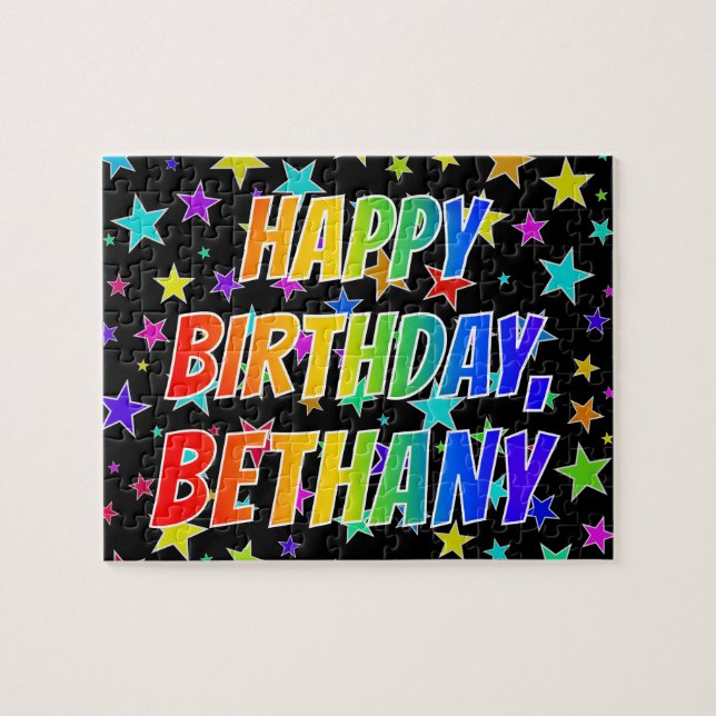 "BETHANY" Vorname, Spaß "GLÜCKLICHER GEBURTSTAG" (Horizontal)