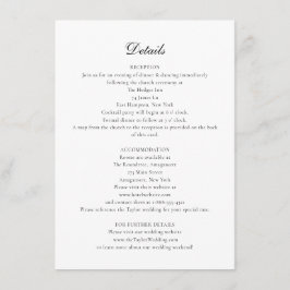 Bethany Wedding Details Umschließungskarte mit Kar Begleitkarte
