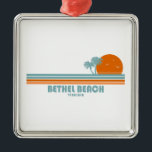 Bethel Beach Virginia Sun Palm Trees Ornament Aus Metall<br><div class="desc">Bethel Beach Virginia ist ein sandiger,  südlicher Zeigefinger,  der die östliche Seite des Winterhafens von der Chesapeake Bay trennt.</div>