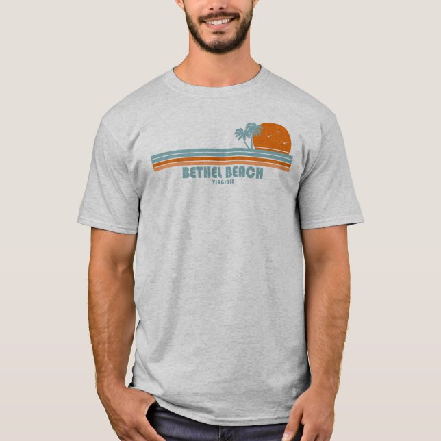 Bethel Beach Virginia Sun Palm Trees T-Shirt (Vorderseite)