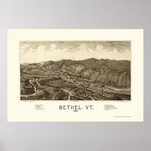 Bethel, VT Panorama Karte - 1886 Poster