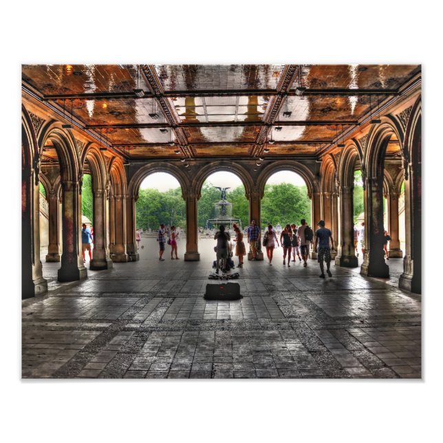 Bethesda Brunnen und Promenade Fotodruck (Vorne)