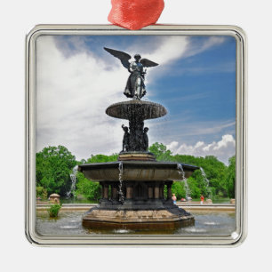 Bethesda "Engel des Wassers" Central Park, NYC Silbernes Ornament