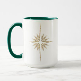 Bethlehem Nativity Star Scripture Green Christmas Tasse