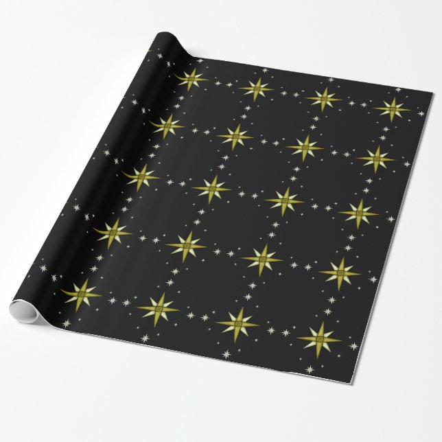 Bethlehem Night Shinting Stars Geschenkpapier (Ungerollt)