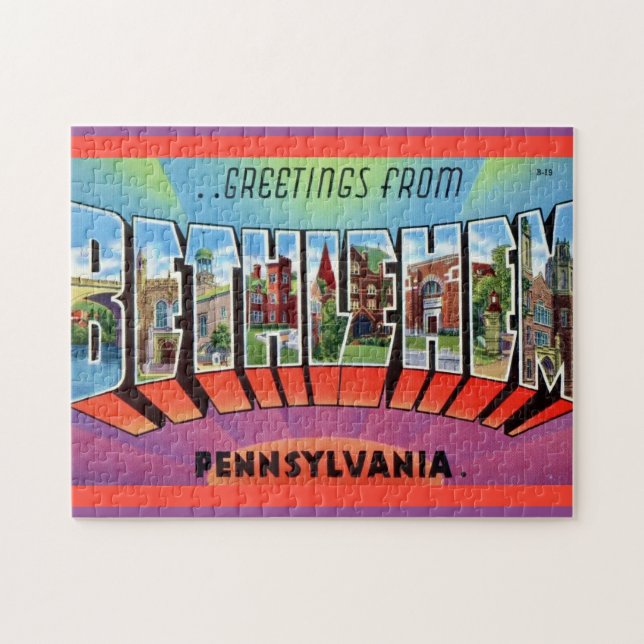 Bethlehem PA Postkarte (Horizontal)