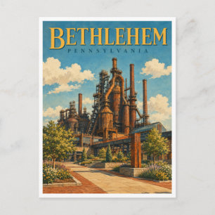 Bethlehem Pennsylvania Hochöfen GeoSaga Postkarte
