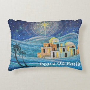 Bethlehem Star Weltfrieden Blue Pillow Dekokissen
