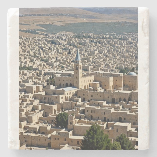 Bethlehem town, Marble Stone Coaster Steinuntersetzer (Vorderseite)