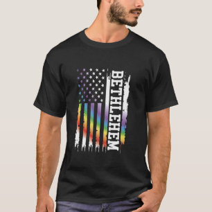 Bethlehem United Staaten Distressed Rainbow w US F T-Shirt