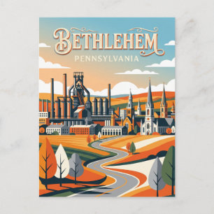 Bethlehem USA wird zu Bethlehem (Pennsylvania), da Postkarte