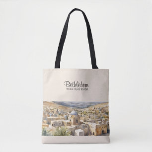 Bethlehem Watercolor-Taschentuch - Wo Frieden begi Tasche
