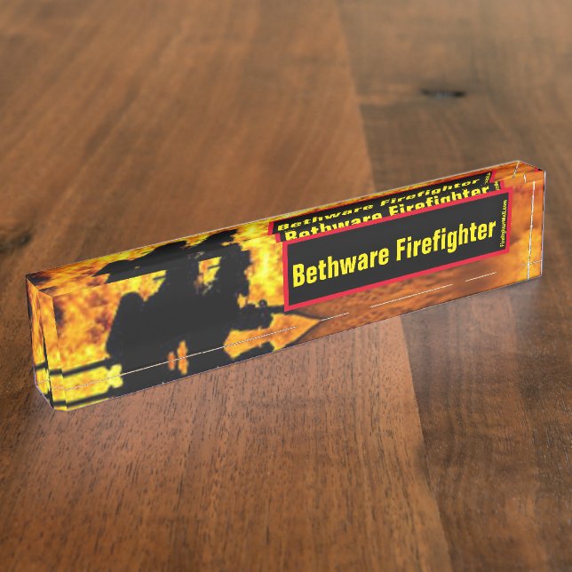 Bethware Feu pompier plaque de nom du bureau (Taille)