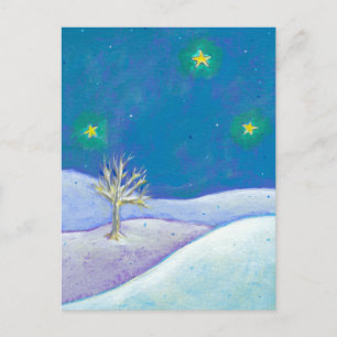 Betitelt: Stille Nacht - hübsche Schneesterne Postkarte