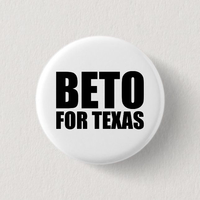 Beto Für Texas weiß und schwarz modern Button (Vorderseite)
