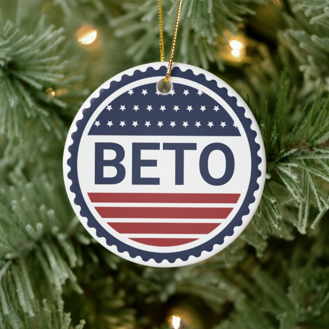 Beto Navy Blue Modern Flag 2022 Wahl Sake Keramik Ornament (Baum)