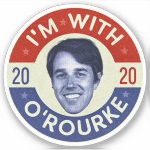 Beto O'Rourke Präsident 2020 Foto Retro Aufkleber
