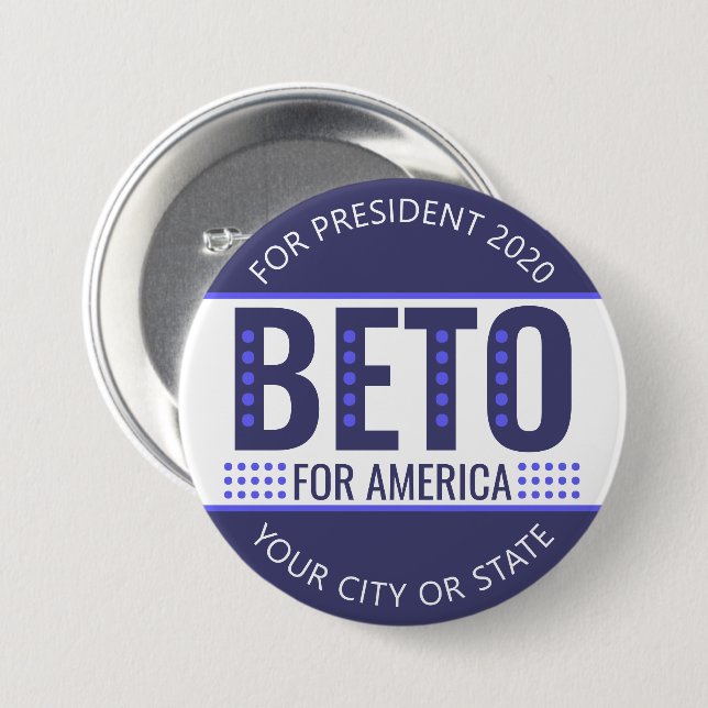 Beto Präsidentschaftswahl 2020 politisch Button (Vorne & Hinten)