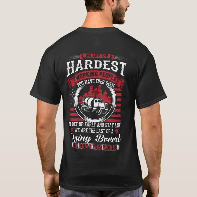 Beton-Finisher-schwierigste Arbeitskräfte T-Shirt (Rückseite)