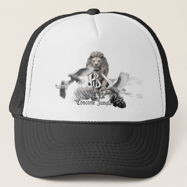 Beton Jungle B&W Trucker Hat Truckerkappe (Vorderseite)