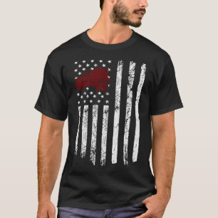 Beton Mixer American Flag Patriotic Cement Truhe T-Shirt