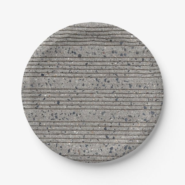 Beton Tining Grau Zement Sidewalk Pappteller (Vorderseite)