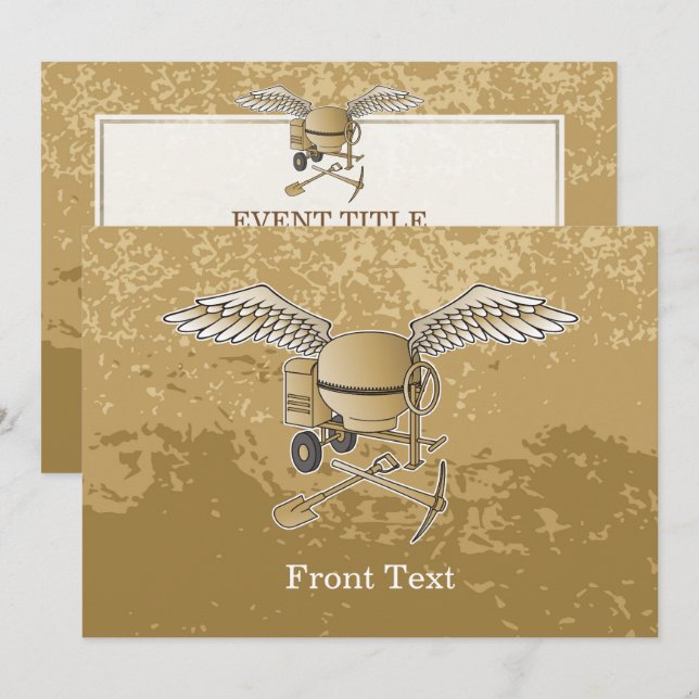 Betonmischer beige einladung (Vorne/Hinten)