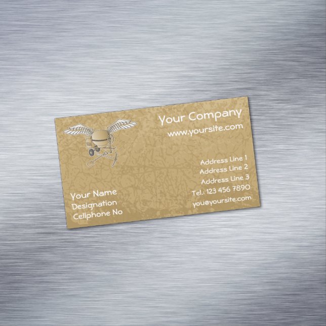 Betonmischer beige magnetische visitenkarte (Beispiel)