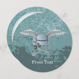 Betonmischer blau-grau einladung