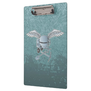 Betonmischer blau-grau klemmbrett