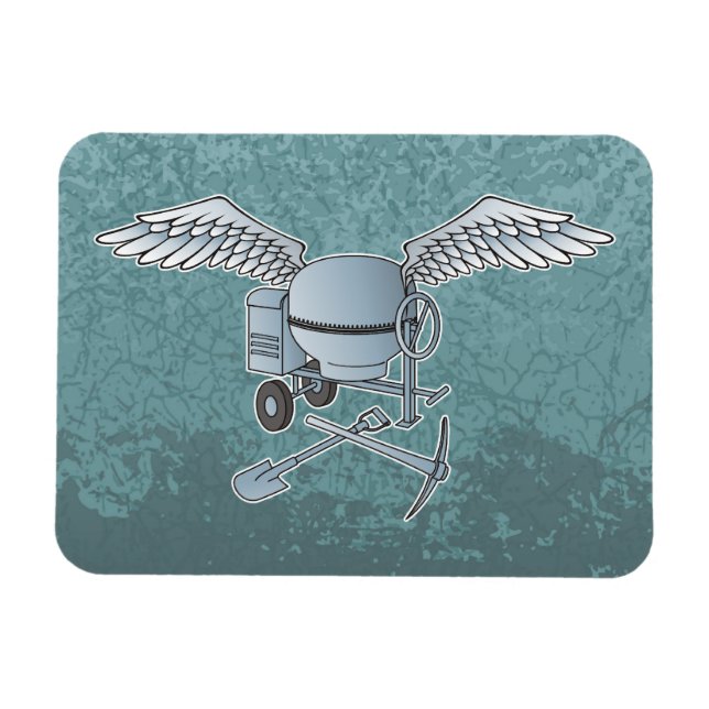 Betonmischer blau-grau magnet (Horizontal)