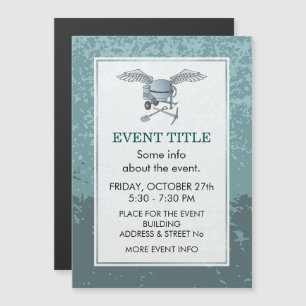 Betonmischer blau-grau magnetkarte