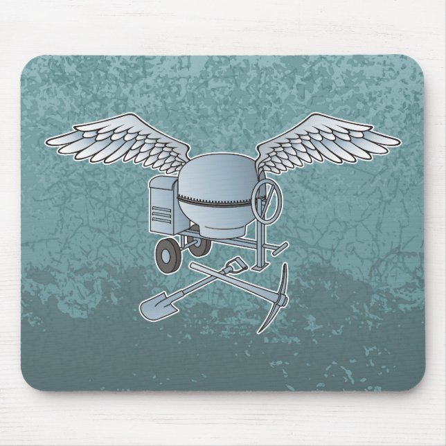 Betonmischer blau-grau mousepad (Vorne)