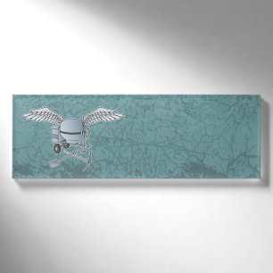 Betonmischer blau-grau namenschild