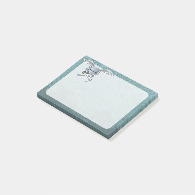 Betonmischer blau-grau post-it klebezettel (angewinkelt)