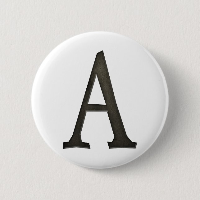 Betonmonogramm Buchstabe A Button (Vorderseite)