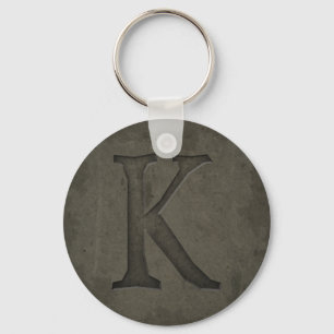 Betonmonogramm-Buchstaben K Schlüsselanhänger