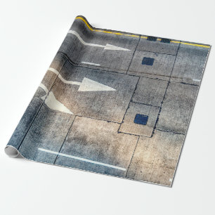 Betonstraße mit gestrichenen Pfeilrichtungen Geschenkpapier