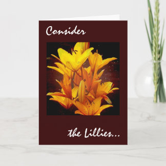 Betrachten Sie die Lilien Karte