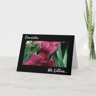 Betrachten Sie die Lilien Karte