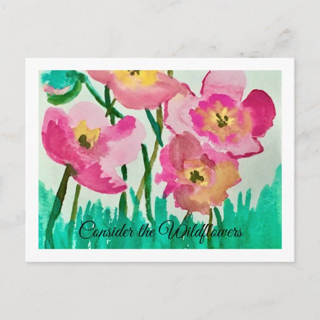 Betrachten Sie die Wildblumen Postkarte (Vorderseite)