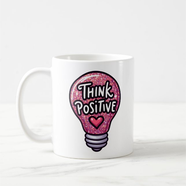 Betrachten Sie selbst positive Sprichwort Niedlich Kaffeetasse (Links)